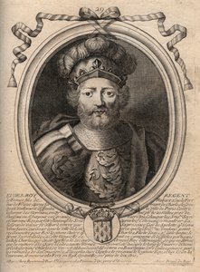 Portræt af Eudes (Odon) (v. 860 - 898), greve af Paris og Troyes, dengang konge af Frankrig - EUDES greve af Paris valgt til fransk trone efter afsættelsen af kejseren Karl - gravering fra 
