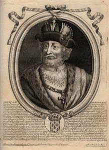 Portræt af Ludvig I den fromme (778-840), konge af Frankrig - Ludvig I den "Fromme" (778-840) hellig romersk kejser - gravering fra 
