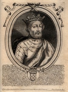 Portræt af Louis VIII (1187 - 1226), konge af Frankrig - Louis VIII (1187-1226) konge af Frankrig - gravering fra 