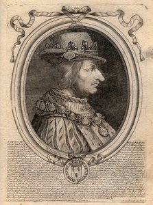 Portræt af Louis XI (1423-1483), konge af Frankrig - Portræt af Louis XI af Frankrig (1423-1483), konge af Frankrig - gravering fra 