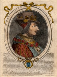 Portræt af Louis XI (1423-1483), konge af Frankrig - Portræt af Louis XI af Frankrig (1423-1483), konge af Frankrig - gravering fra 