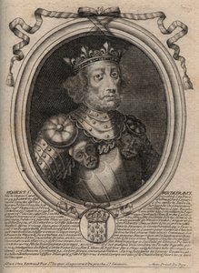 Portræt af Robert II den fromme (ca. 972 - 1031), konge af Frankrig - kong Robert II, kaldet den fromme - gravering fra 