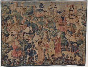 Jagt og pastorale scener med en sækkepiber og dansere af design probably French 16th Century, Paris; woven in southern Netherlands or Paris in an undetermine workshop