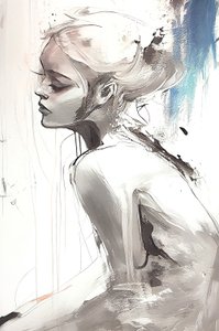 Whispers of Modern Romanticism, smuk pige, vægkunst | Lærredstryk