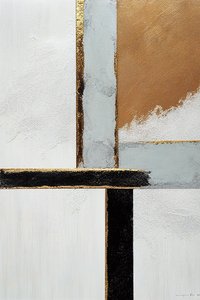 Hvide og sorte, gyldne abstrakte linjer, kunst til udskrivning på lærred