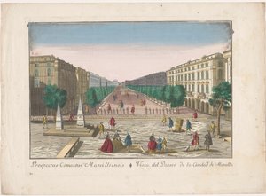 Udsigt over en promenade i Marseille Vista del paseo de la ciudad de Marsella (titel på objekt)