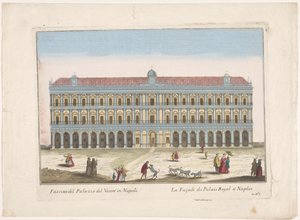Udsigt over Palazzo Reale i Napoli Facciata del palazzo del vicere i Napoli (titel på objekt)