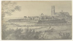 Udsigt over Harderwijk, 1672 Fotos af tegninger af den franske invasion af Holland i 1672 af Adam Frans van der Meulen bevaret i Manufacture des Gobelins (serietitel)