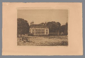 Udsigt fra en eng ved Waterland Estate af jonkheer Barthold Willem Floris van Riemsdijk