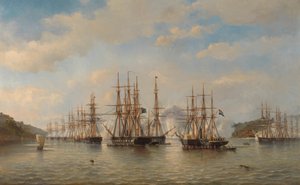 Hollandske, engelske, franske og amerikanske eskadriller i japanske farvande under ekspeditionen ledet af den franske kommandør Constant Jaurès, september 1864 af jonkheer Jacob Eduard van Heemskerck