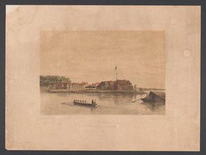 Fort Zeelandia i Paramaribo Surinam. Udsigt over Fort Zelandia i Paramaribo (titel på objekt) Vestindien (serietitel på objekt) Udsigt fra Hollands Vestindien (serietitel) af jonkheer Jacob Eduard van Heemskerck