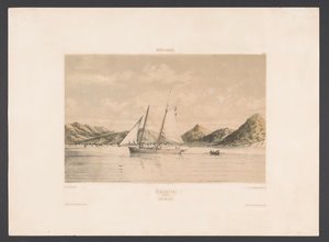 Sankt Martin Sankt Martin. Bugt og by (titel på objekt) Vestindien (serietitel på objekt) Udsigt fra Hollands Vestindien (serietitel) af jonkheer Jacob Eduard van Heemskerck