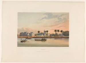 Havnefront med Guvernørhuset i Paramaribo Surinam. Regeringshus og plads i Paramaribo (titel på objekt)