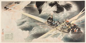 Den første blokade af indsejlingen til Port Arthurs havn om natten den 24. februar 1904 af Ôkura Kôtô