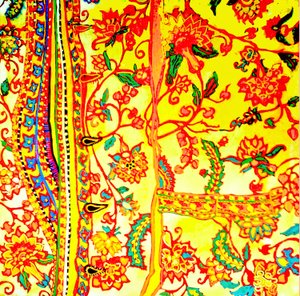 Mandeskjorte med broderi Indien, 2015 (mixed media) af linda arthurs
