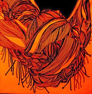 Rust Scarf, 2016 (blandede medier) af linda arthurs