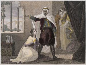 Bortførelsen af ​​den smukke Zhoraydah, illustration fra Histoire des pirates et corsairs de lOcean et de la Mediterranee af P. Christian, 1842-52 af or Ciappori Puche, Claudius Joseph Ciappori