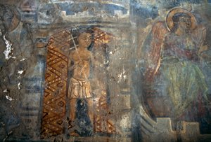 Angel, fresko i kirken Plemeniana, Kreta, Grækenland (foto)