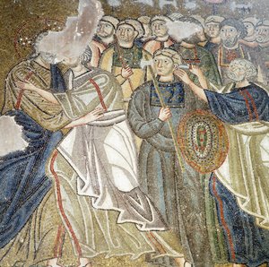 Judas kys, mosaik i katholikon (hovedkirke) i Nea Moni klosteret (Unescos verdensarvsliste
