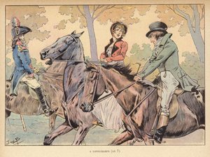 Hos Longchamps (Årgang 7) (farve litho) af pseudonym for Onfray de Breville Jacques Job