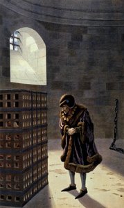 Den franske konge Louis XI besøger kardinal Jean de la Balue i fængslet af pseudonym for Onfray de Breville Jacques Job