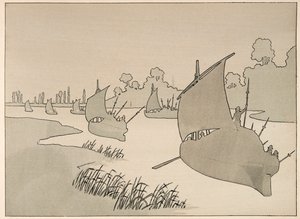 Illustration hentet fra bogen “Le bon roy Henri”, illustreret af Jacques Marie Gaston Onfray de Breville dit JOB (1858-1931): Hertugen af Parma forsøger at forsyne Paris med båd - Privat samling af pseudonym for Onfray de Breville Jacques Job