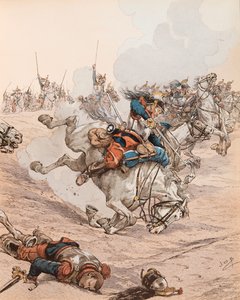 Jacques Marie Gaston Onfroy de Breville dit JOB (1858-1931) - Ansvar for slagskibene i slaget ved Reichshoffen (eller Fréeschwiller Woerth) i 1870, privat samling af pseudonym for Onfray de Breville Jacques Job