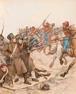 Jacques Marie Gaston Onfroy de Breville dit JOB (1858-1931) - Fransk militær under Napoleon-kampagnerne med tilnavnet Marie Louise i 1815 i kamp mod kosakkerne, privat samling af pseudonym for Onfray de Breville Jacques Job