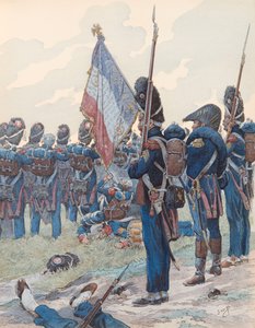 Jacques Marie Gaston Onfroy de Breville dit JOB (1858-1931) - Den sidste kant ved Waterloo (18. juni 1815), privat samling af pseudonym for Onfray de Breville Jacques Job