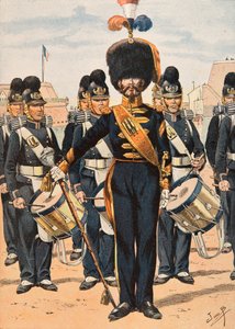 Jacques Marie Gaston Onfroy de Breville dit JOB (1858-1931) - Udrustning af franske tropper til enhver tid: Drum Major of Fleet Crews (1837), Privat Samling af pseudonym for Onfray de Breville Jacques Job