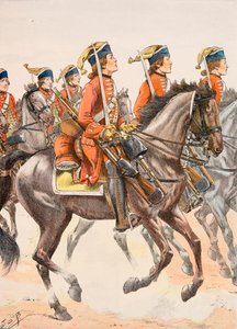 Jacques Marie Gaston Onfroy de Breville dit JOB (1858-1931) - Udklædning af franske tropper til enhver tid: Beauffremont Dragons 1759, privat samling af pseudonym for Onfray de Breville Jacques Job