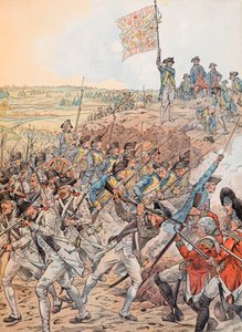 Jacques Marie Gaston Onfroy de Breville dit JOB (1858-1931) - Franskmændene under slaget ved Yorktown i oktober 1781 under uafhængighedskrigen, privat samling af pseudonym for Onfray de Breville Jacques Job