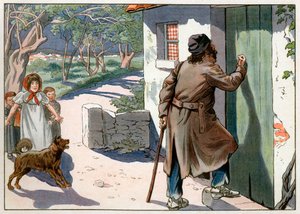 Joachim Murat (1767-1815), dechu-konge af Napoli, vandrede i Provence efter sin flugt fra Napoli i 1815. Gravering af Jacques Marie Gaston Onfray de Breville dit Job (1858-1931) af pseudonym for Onfray de Breville Jacques Job