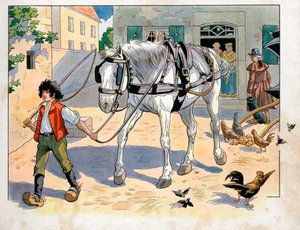 Joachim Murat (1767-1815) er 12 år på sin fars kro. Gravering af Jacques Marie Gaston Onfray de Breville dit Job (1858-1931) af pseudonym for Onfray de Breville Jacques Job