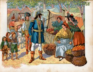 Joachim Murat (1767-1815) på trappen i Spanien. Gravering af Jacques Marie Gaston Onfray de Breville dit Job (1858-1931) af pseudonym for Onfray de Breville Jacques Job