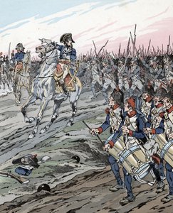 Napoleon Bonaparte under slaget ved Marengo (1800) af pseudonym for Onfray de Breville Jacques Job