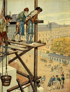 Napoleon I Bonaparte (1769-1821) opmærksom på de arkitektoniske og urbane værker af forbindelsen mellem Louvre og Palais des Tuileries i Paris med Place og Rue de Rivoli, som begyndte i 1802 og gentog navnet på slaget, der fandt sted af pseudonym for Onfray de Breville Jacques Job