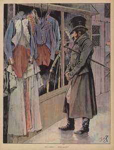 Gammelt tøj! Gamle striber! (farve litho) af pseudonym for Onfray de Breville Jacques Job