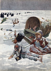 Scene fra Frankrigs historie i legetøj: Episode af Ruslands tilbagetog under Napoleonskrigen (1812). I “” Joujoux a l