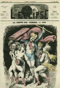 Ekspedienterne strejker, illustrationen foreslår at klæde danserne af Jean-Baptiste (Jean Baptiste) Carpeauxs "" La Danse" på inden vinteren. Cover i "" L