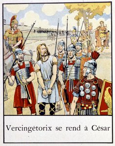Vercingetorix overgiver sig til Cæsar - i "A little history of France"" af Jacques Bainville, red. Manke af pseudonym for Onfray de Breville Jacques Job