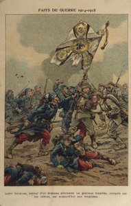 1. verdenskrig: Erobringen af flaget (illustration) af pseudonym for Onfray de Breville Jacques Job