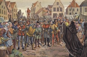 Mary, hertuginde af Bourgogne, bønfaldt indbyggerne i Gent om livet for to af hendes fars rådsmedlemmer, som havde været i korrespondance med kong Ludvig XI af Frankrig