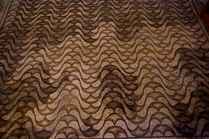 Detalje af gulvdekoration (mosaik) af School Italian