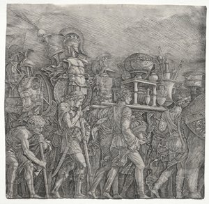 Cæsars triumfer: Korseletbærerne af school of Andrea Mantegna