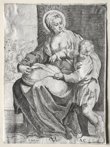Madonna med den hvide ravn af school of Annibale Carracci