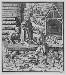 Tømrere, ca.1500.