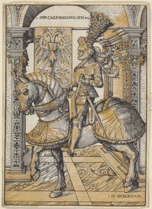 Rytterportræt af kejser Maximilian I af the Elder Hans Burgkmair