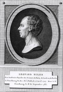 Portræt af Leonard Euler (1707-83) (gravering) (s/h foto) af the Younger Dupin