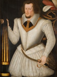 Portræt af Robert Devereux, 2. jarl af Essex, 1600-1700. af the Younger School of Marcus Gheeraerts